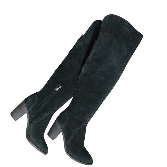 VINCE CAMUTO! GRAY/ BLACK GENUINE LEATHER OVER THE KNEE CHUNKY BOOTS! SZ 12M - Picture 13 of 13